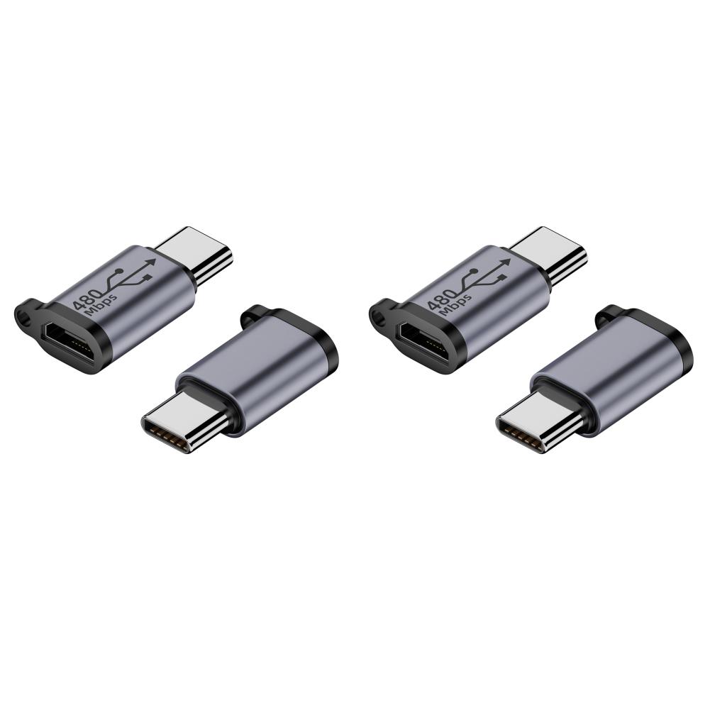 

6UK 2шт Micro USB Female to Type C Male адаптер 480Mbps 18W для телефона/планшета/ПК
