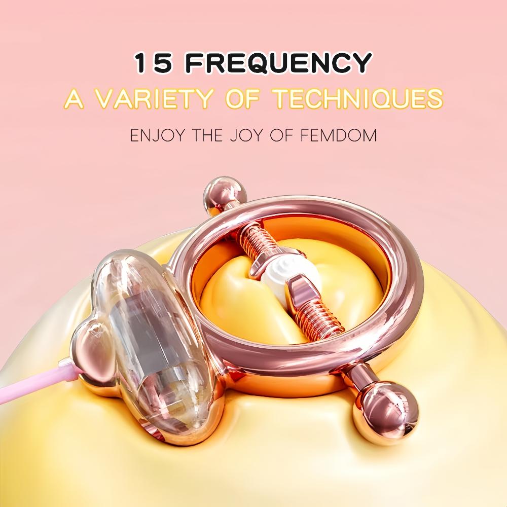 Adjustable Nipple Clamp Vibrator Couples Nipple Teasing Toy Nipple Massager 15 Modes Stimulation Orgasm Adult Toy SM Game