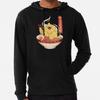 Men Premium Cotton Harajuku Hoodies Fat Chocobo Ramen Print Funny Style Round Neck Casual Pullover