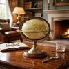 Antique World Globe on Brass Stand,  Desk Globe, Library Decor, Study Room Globe, Educational Geography Gift, Scientist Gift, Father'