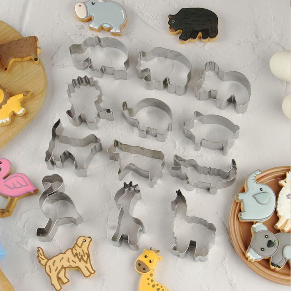 Cartoon Dinosaur Biscuit Mold Stainless Stell Cookie Making Set Biscuit Cutting  Dinner Party