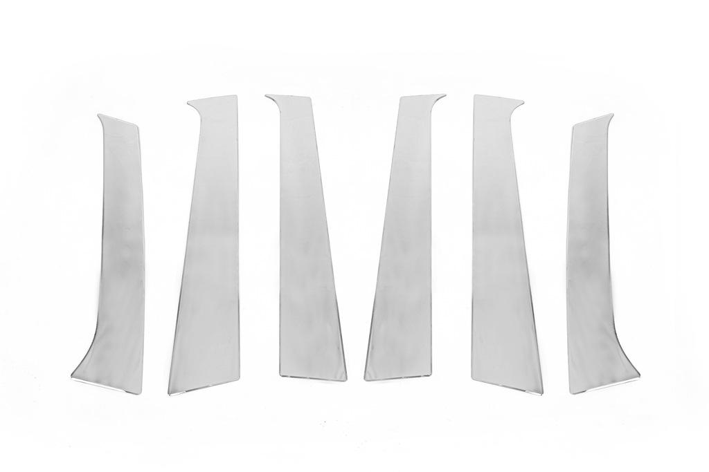 Молдинг дверных стоек (6 шт, нерж.) для Hyundai Santa Fe 2 2006-2012 гг