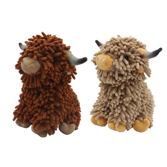 Fuzzy Animal Hand Towel Chenille Highland Cow Decorative Towel Cute Doll Absorbent Hand Towel