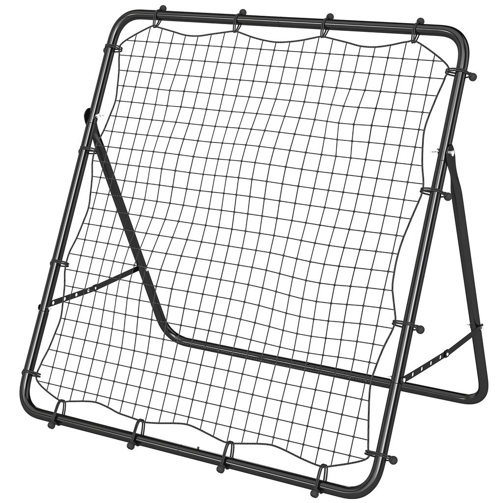Folding Rebound Net, 5-Angle, 24 Elastic Cords, Football, Steel, 120 X 73 X 112 Cm, Black