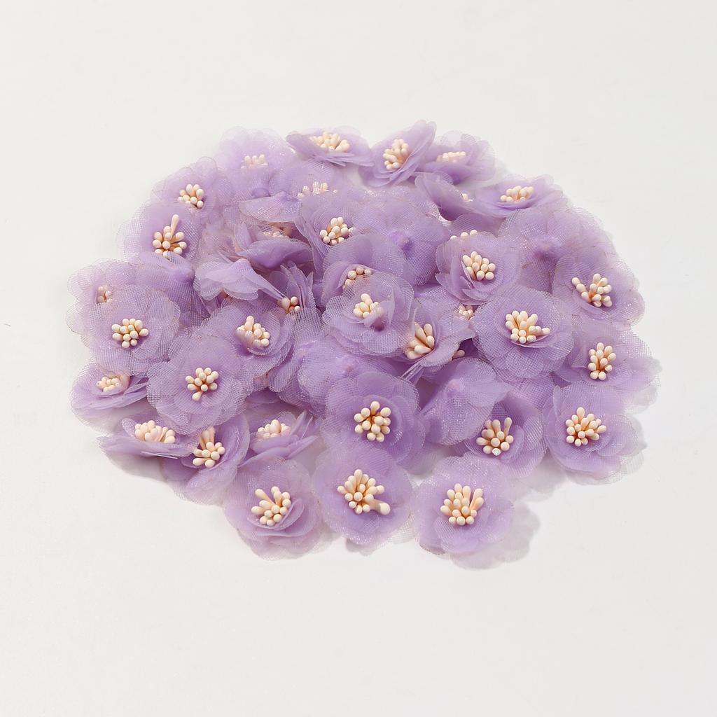 10/20Pcs Chiffon Gauze Artificial Flowers DIY Headwear Wedding Decorations Fake Flowers Clothes Crafts Hairpin Corsage Accessory