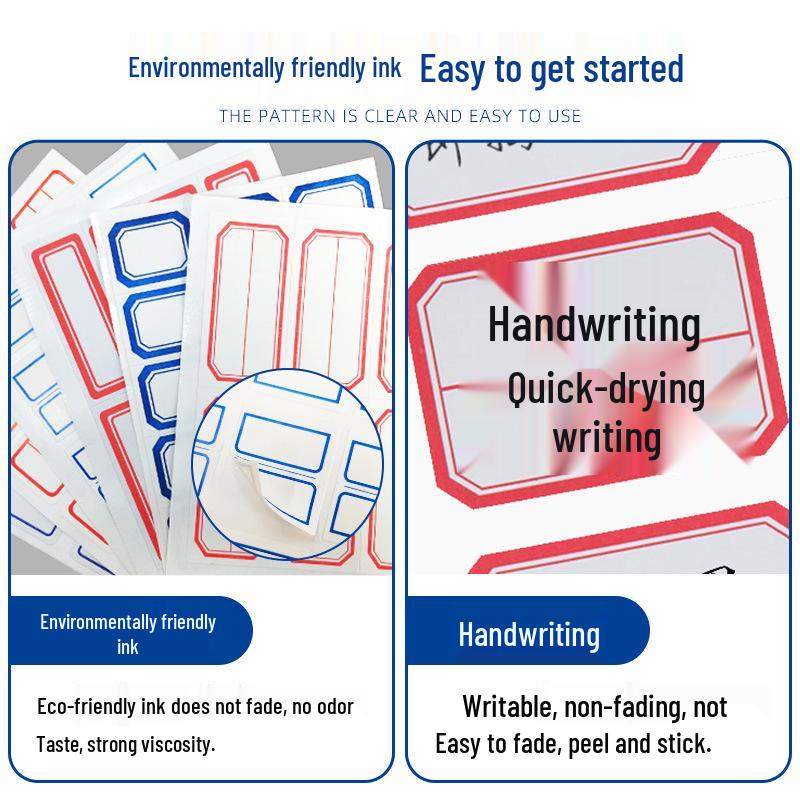 Self-Adhesive Handwritten Labels: Paper Office Memo Stickers for Classification and Marking
