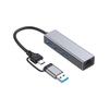 USB-C to RJ45 2-in-1 Gigabit Network Adapter with 3-Port USB 3.0 Hub