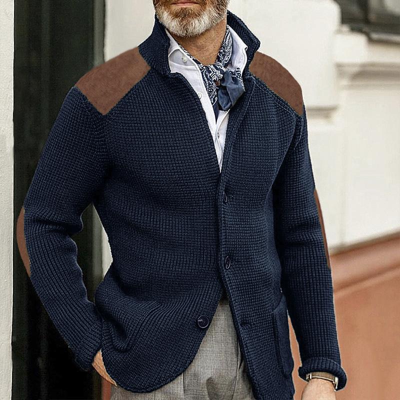 Autumn and Winter Sweater Cardigan Men's New Lapel Slim Knit Long-sleeved Slim Commuter Casual Top
