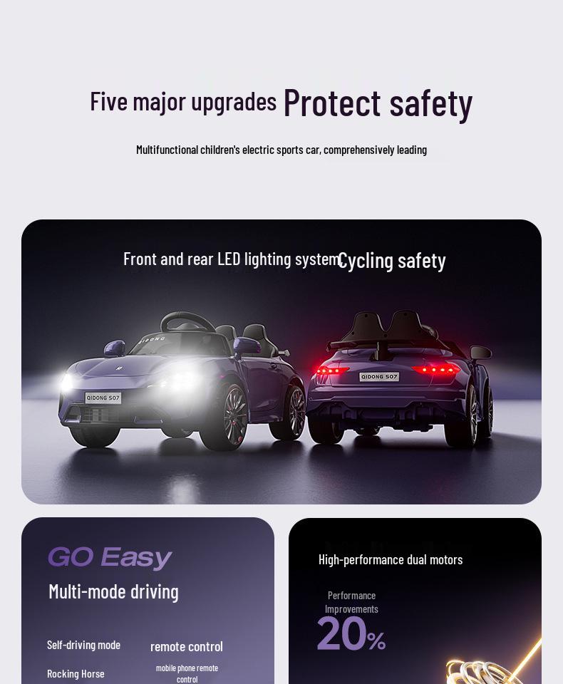 Children's Electric Ride-On Car: Four-Wheel, Rechargeable, Remote Control, Suitable for Boys & Girls