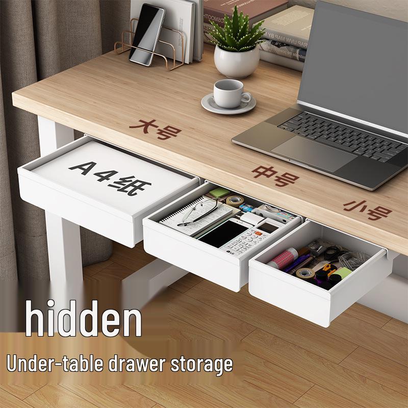 Large Under-Desk Invisible Storage Drawer Organizer for Office Desktops