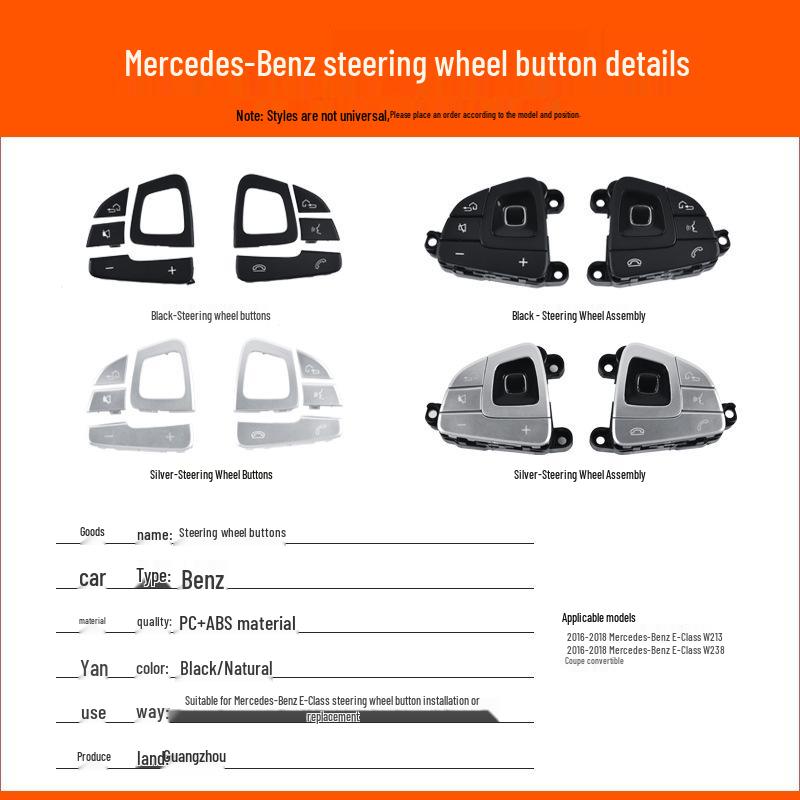 Mercedes-Benz E-Klasse W213 E300/E350 Multifunktions-Lenkrad-Bedientasten