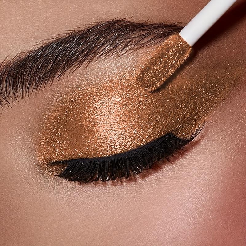 18 Colors Micro Glitter Liquid Eyeshadow, Brickstone Pearlescent Eyeshadow Liquid Waterproof Makeup Smokey Makeup Long Lasting Eyeshadow