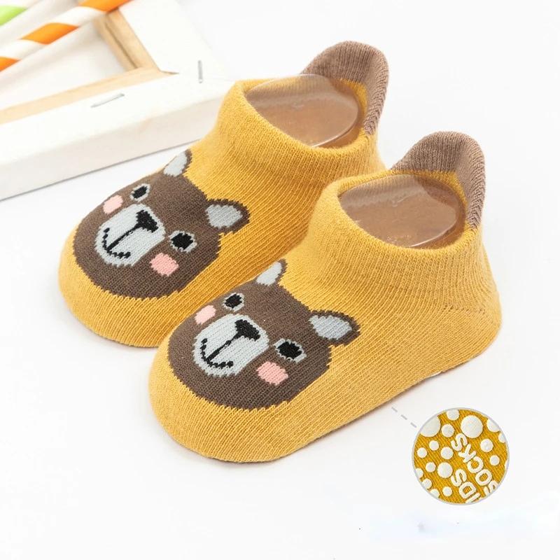 Winter Spring Anti Slip Baby Socks Cute Cartoon Animal Letter Print Toddler Kids Floor Socks Rubber Soles Baby Boy Girl Socks