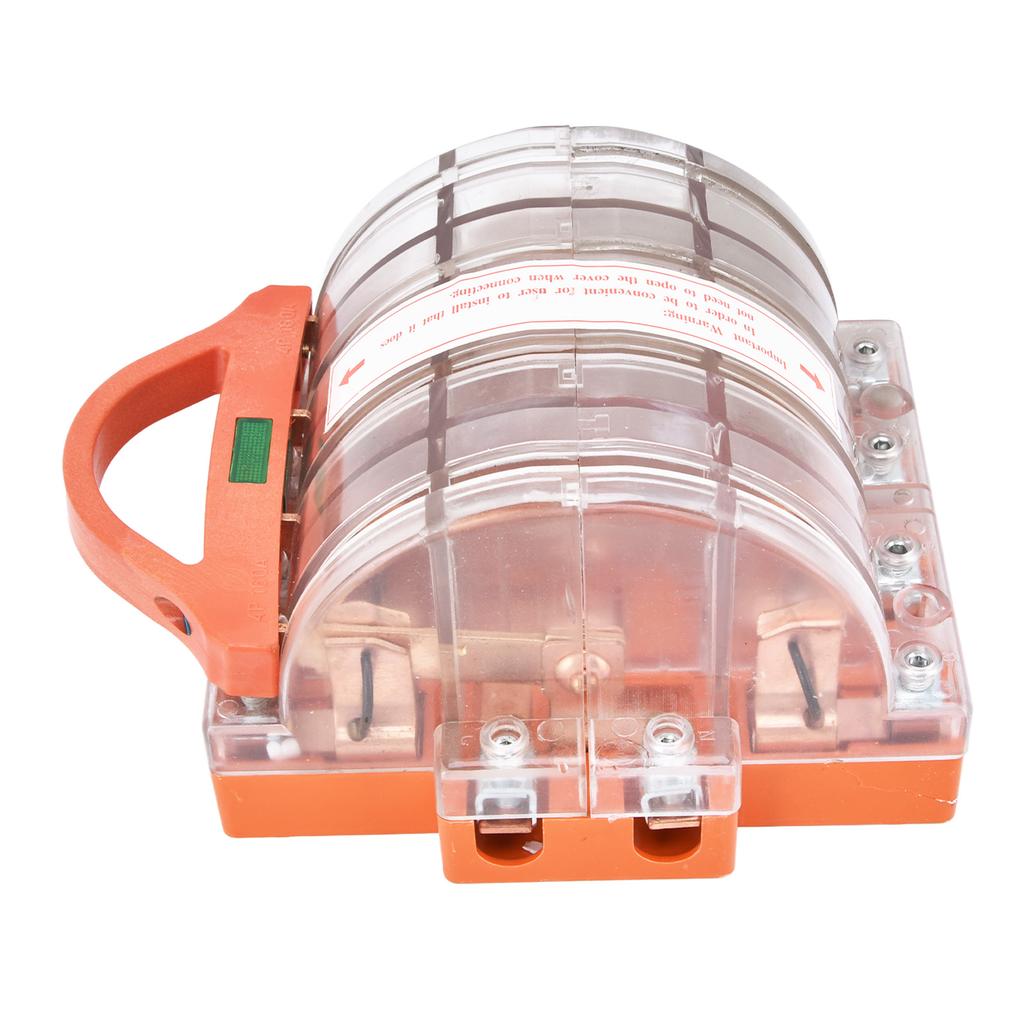 4 Pole Knife Switch Double Throw Transparent Disconnect Knife Switch with LED Indicators 160A AC380V
