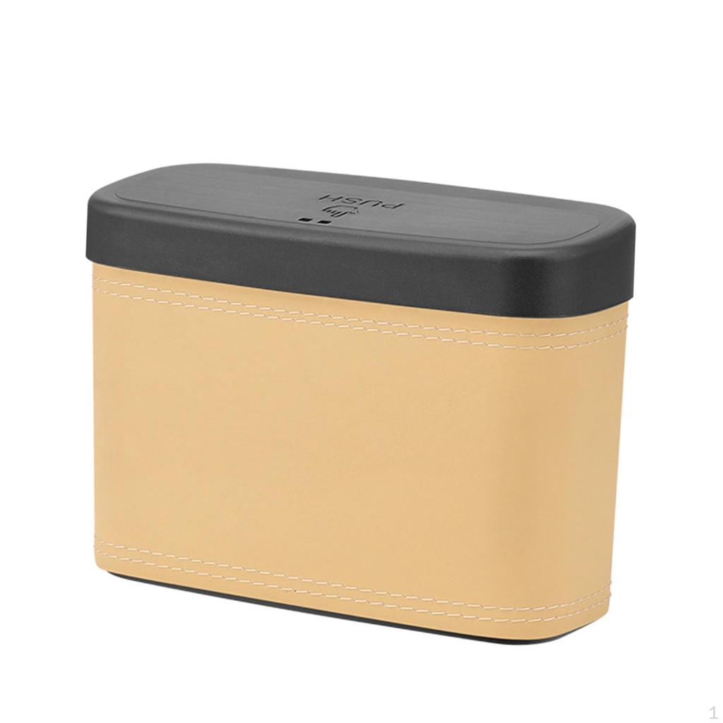 Car Trash Bin Dustbin with Lid Durable Interior Accessories Vehicle Garbage Can