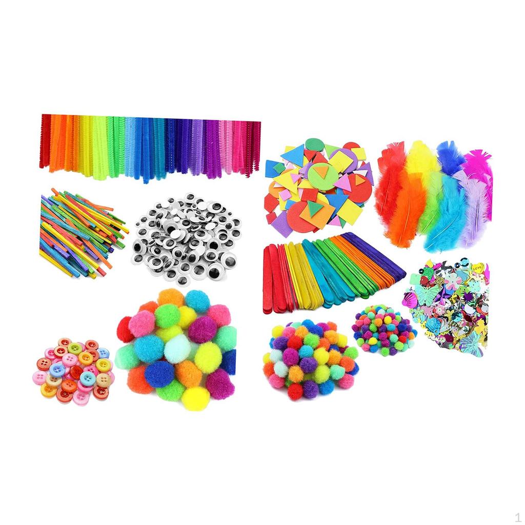 1000x Crafts for Kids Ages 4-8, DIY School Supplies, Age 4-6, 8-12 Toddlers Craft Materials Set