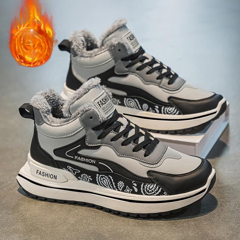 

Mens Shoes Trendy High-top Platform Sneakers Non-slip Hiking Shoes for Men Lace Up Ankle Boots 39