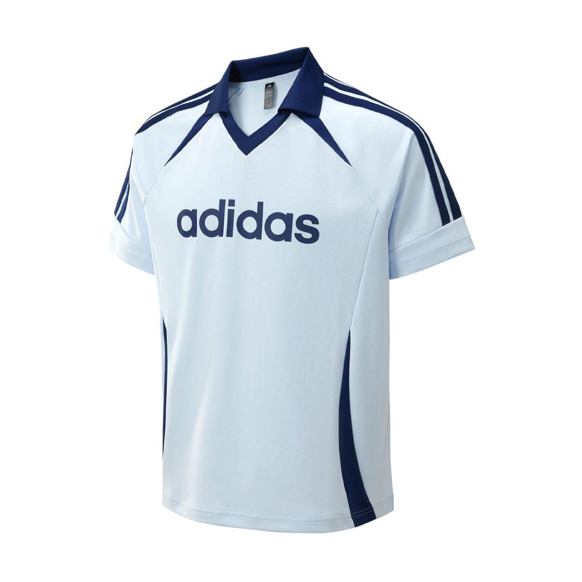Adidas V-Neck Simple Striped Pullover Short Sleeve T-Shirt Men Tops KY2146 XL