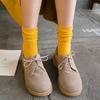 Solid Color Harajuku Knitted Cotton Women Socks Retro Korean Vintage Streetwear Japanese Style Kawaii Cute Cotton Long Socks
