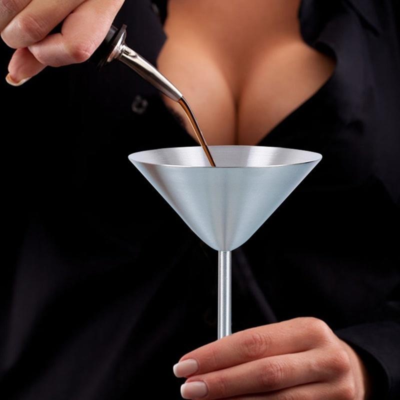 1Pc Wine Glasses Copper Silver Rose Gold Stainless Steel Goblet Juice Drink Champagne Cup