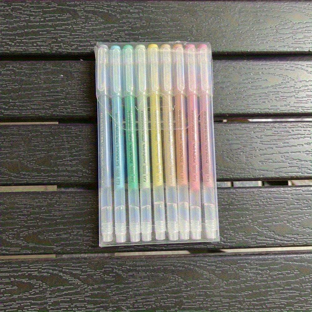 9 Color Gel Pen Set for Layering & Highlighting, Dual Tips for Diaries Notes & Drawing - Large Capacity Office School Supplies