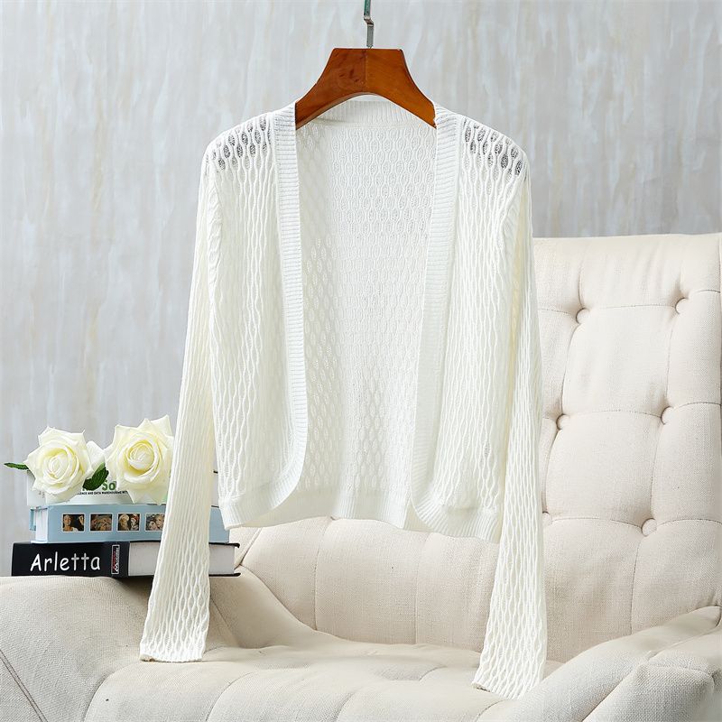 

Ципао Верхняя одежда Вязаный Вырез Жилет Весна и Осень Шелк White 2XL