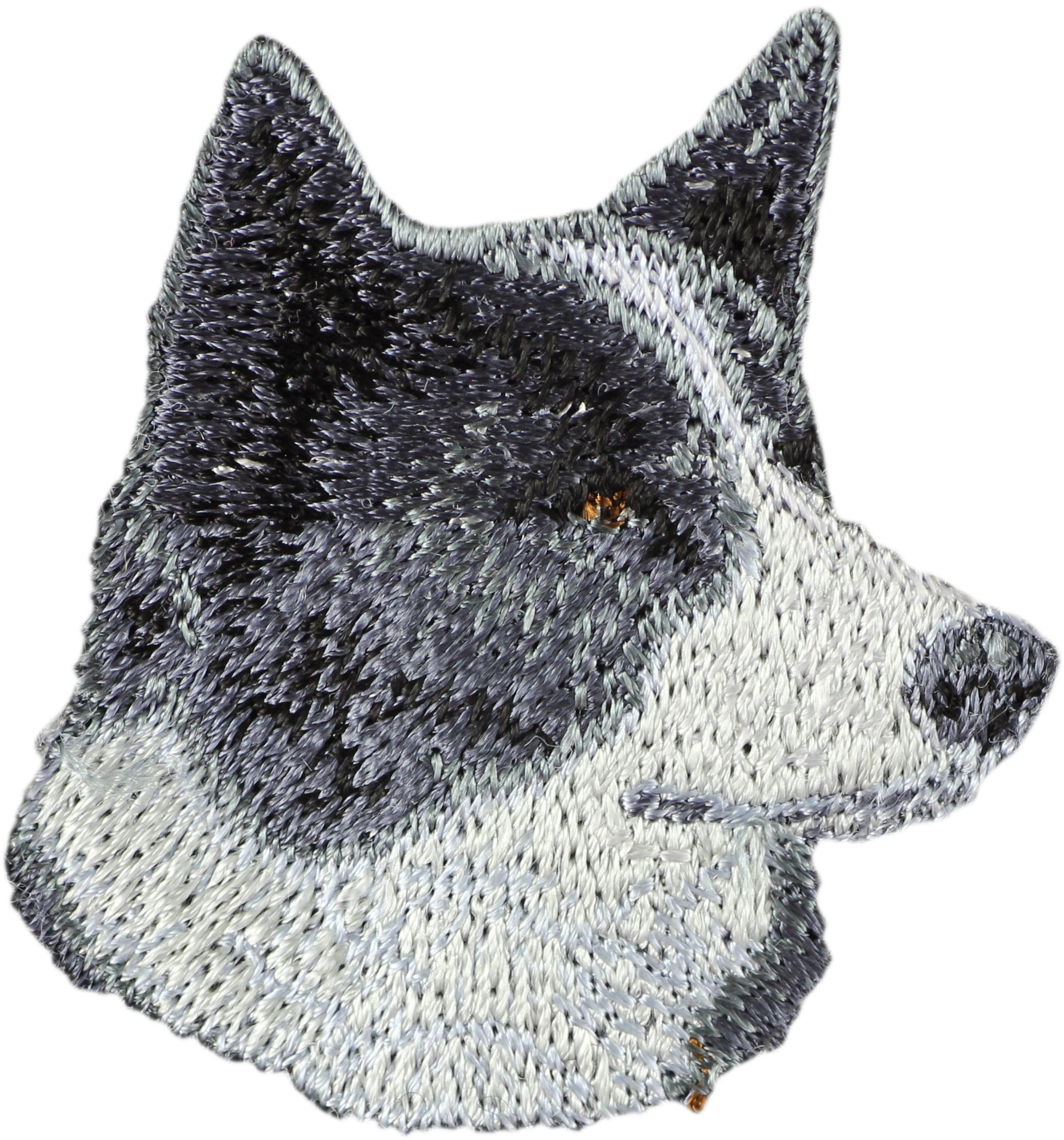 

Karelian Bear Dog, Karjalankarhukoira - dog-shaped patch, embroidered patch, unique decoration for Art-Dog backpack різнокольорові кольору