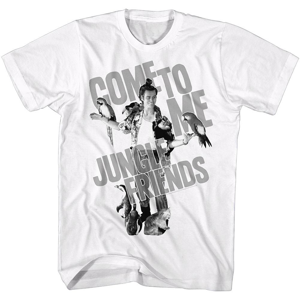 Men s Ace Ventura Jungle Friends Slim Fit T-shirt XXXX-Large White S