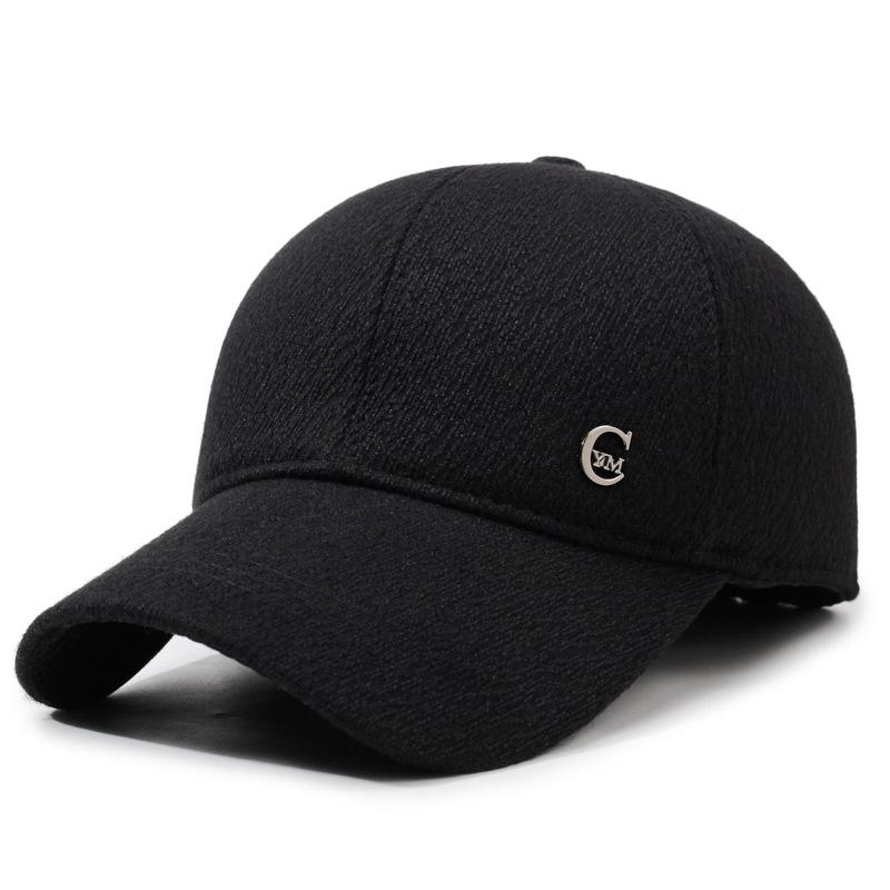 Men's Winter Velvet Ear Protection Warm Cap Middle-Aged and Elderly Father Outdoor Cold-Proof Baseball Cap