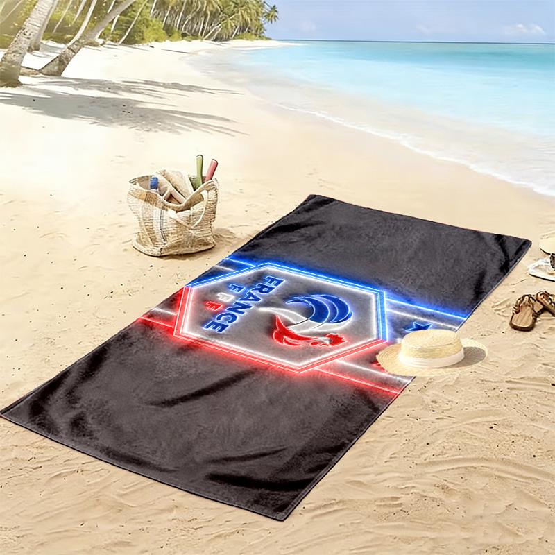 France National Football Team2 Print Beach Towel, Large Soft Quick Dry Towel for Beach Camping Swimming