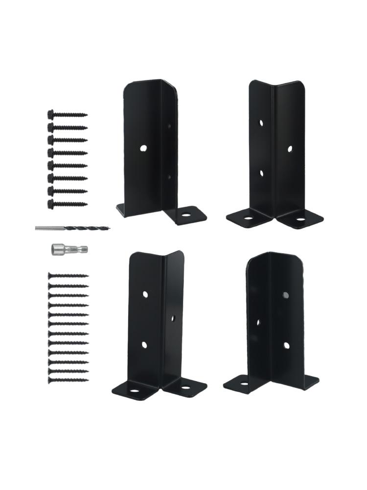 Adjustable Post Anchor Base Brackets 4pcs for Deck For Pergola Fence Railing on Wooden Posts Concrete Ground Installation