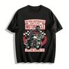 Retro Caferacer Motorcycle Graphic Tee Born To Race Biker Top Pure Cotton T-shirt