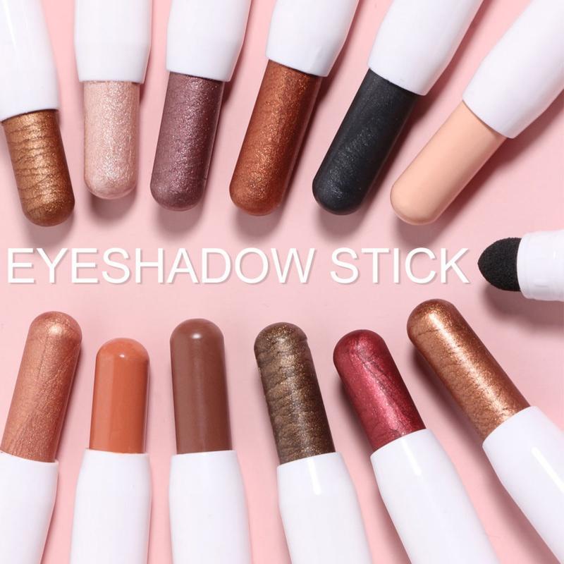 

12-цветная матовая жемчужная водонепроницаемая палочка для теней для век(2.2g)12