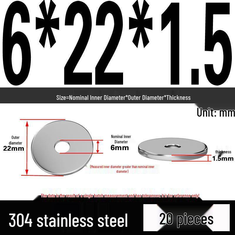Thickened 304 Stainless Steel Flat Washer Spacer (M2-M36)