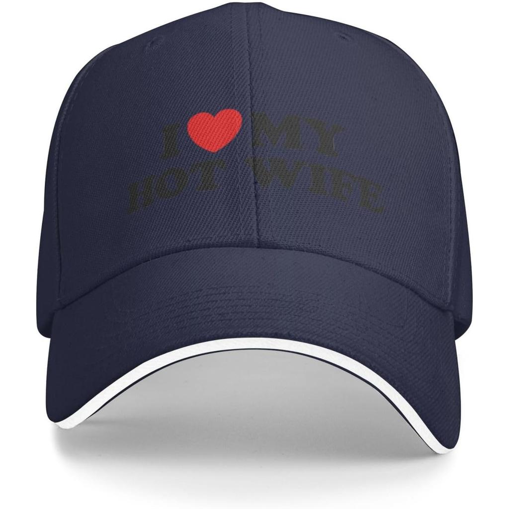 I Love My Hot Wife Graphic Baseball Cap Polyester Adjustable Casual Summer Beach Hat