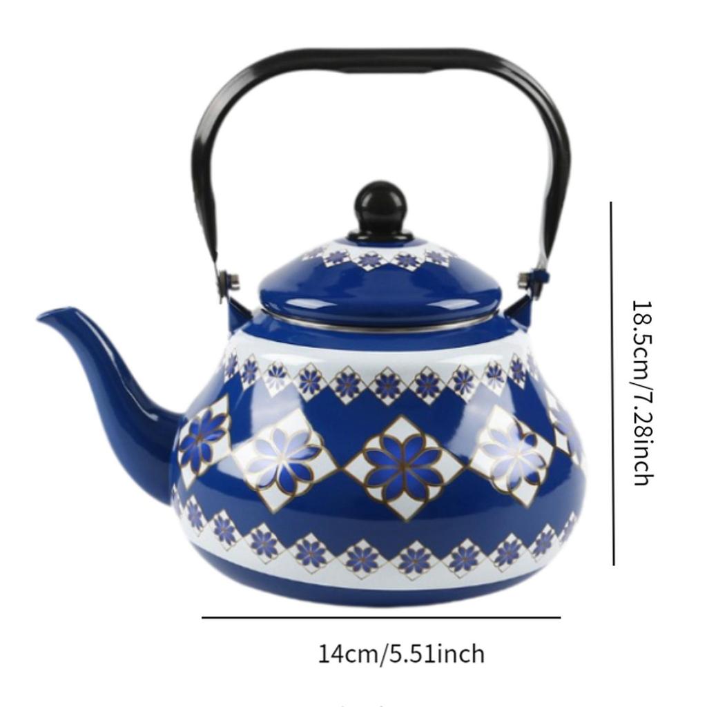 Ceramic Teapot Tea Kettle Enamel Kettle Porcelain Tea Kettles for Boiling Hot Water for Outdoor Household Hotel Picnic Kitchen