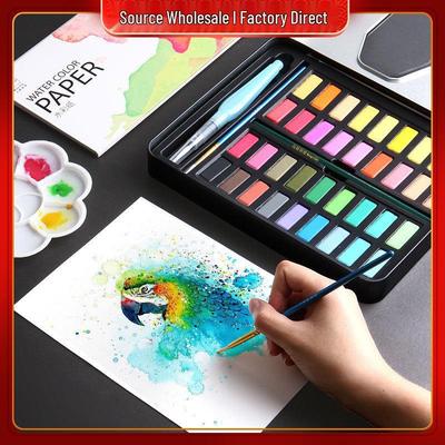 Magritte Solid Watercolor Gouache Beginner Set - Portable Hand-painted Color Palette
