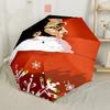 Christmas Elvis Artwork Portable Automatic Umbrella Sturdy 8-Rib Shaft Sturdy Construction for Outdoor Daily Use Fashion Lovers