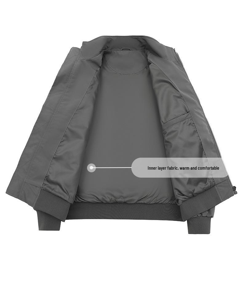 Windproof Custom Embroidered Coach Flight Jacket with Stand Collar