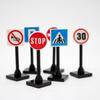 6Pcs Traffic Toy Ornament Dollhouse Traffic Road Signs Set Mini Signpost Barrier Dollhouse Decoration