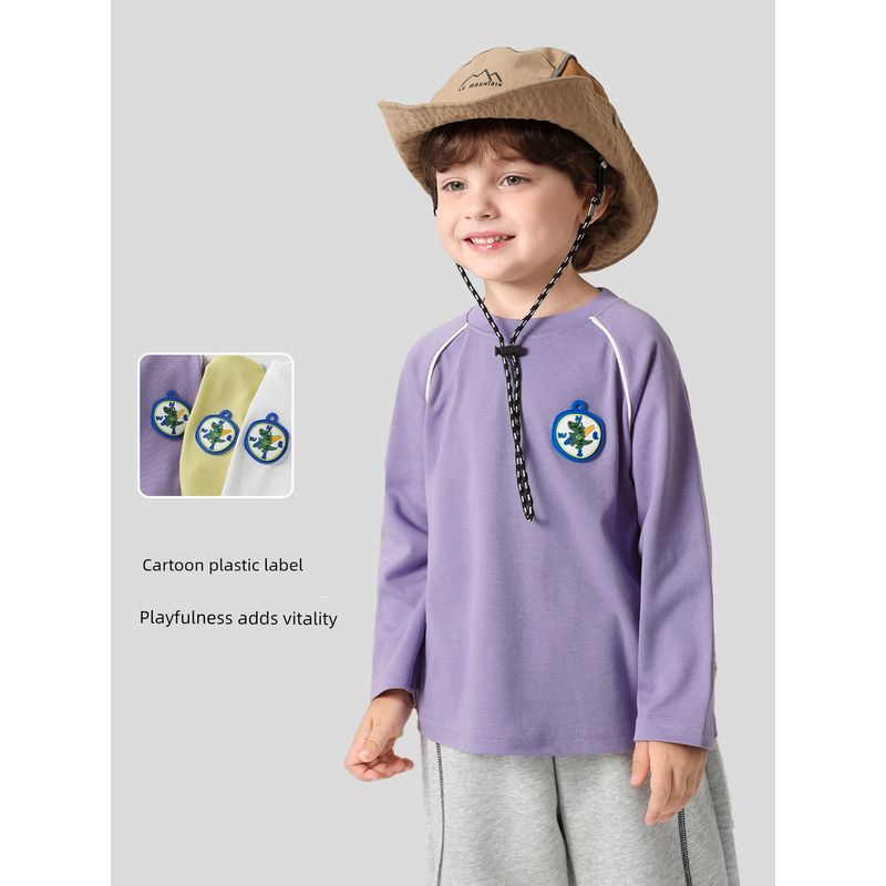 Right European Style Boys' Outdoor Style Raglan Sleeve Long-Sleeve T-Shirt 2026 Spring and Autumn New Children's Clothing Baby Top