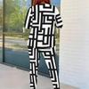 Women Plus Size Round Neck Long Sleeve Printed Top And Fitted Pants Two Piece Set
