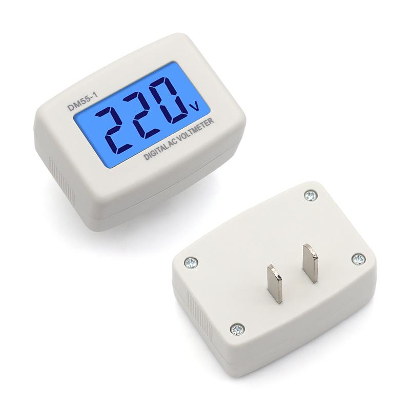 1/5/10PCS Digital Voltmeter EU USA Style Plug Real Time Monitoring of Voltage LCD Display Voltmeter AC100-300V Range DM55-1