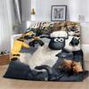 Cartoon the Sheeps Printed Blanket Picnic Blankets Warm Blanket Soft and S-shauns  Comfortable Blanket Home Travel Birthday Gift