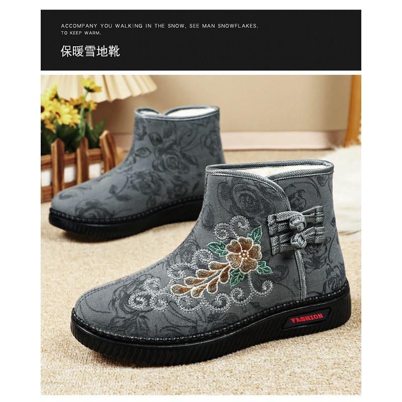 Women's Winter High-top, Ethnic Wind and Snow Boots, Embroidered Boots, Women's High-top Cold-proof Women's Boots, Thickened Warm Cotton Boots