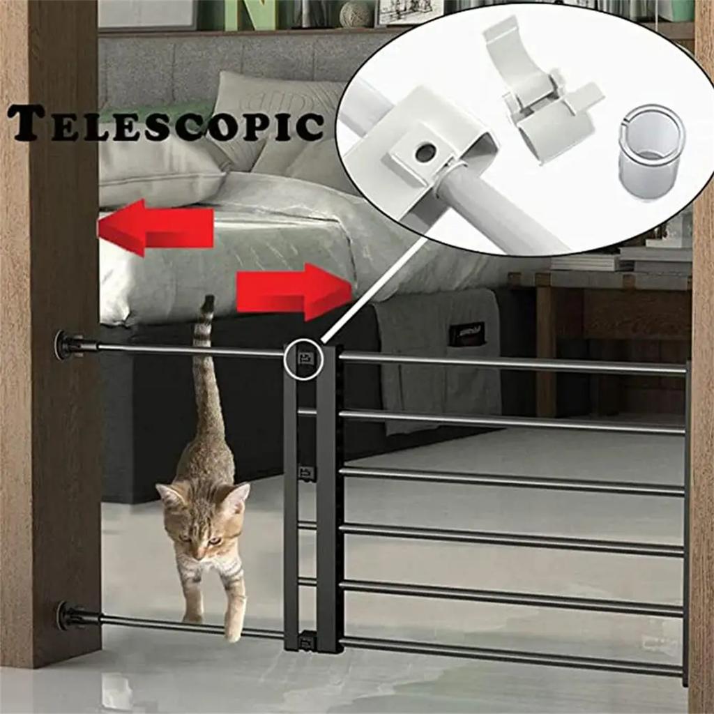1Pc Household Pets Fence Adjustable Nail-free Cats Dogs Isolation Door Reusable Indoor Dog Gate Retractable Freestanding Fence