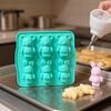Stampo in Silicone per Cioccolato a Forma di Orso e Coniglio, Stampo 3D per Caramelle, Budini, Biscotti, Torte