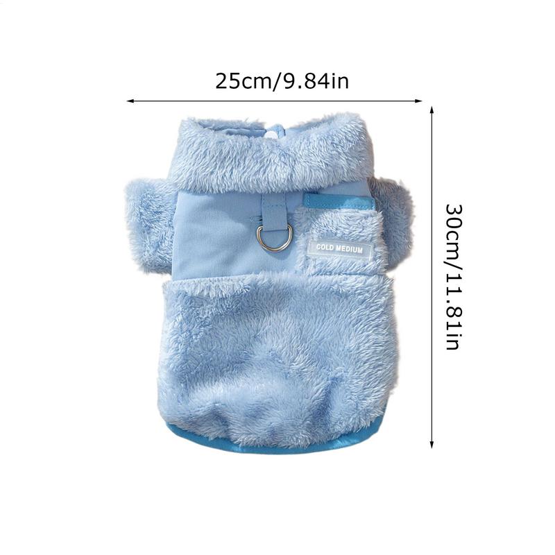 Winterhundejacke Warme Welpen Kaltwetterjacke mit Seilring Warme Hunde Baumwolloutfits Beidseitig tragbar für Herbstfest
