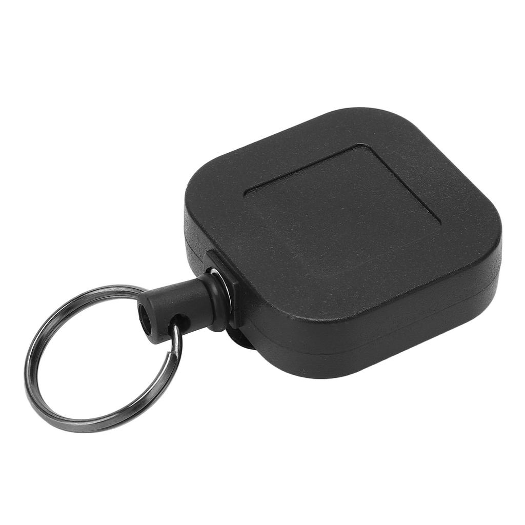 Retractable Keychain Black Plastic Wire Rope High Resilience Portable Keychain for Anti Lost