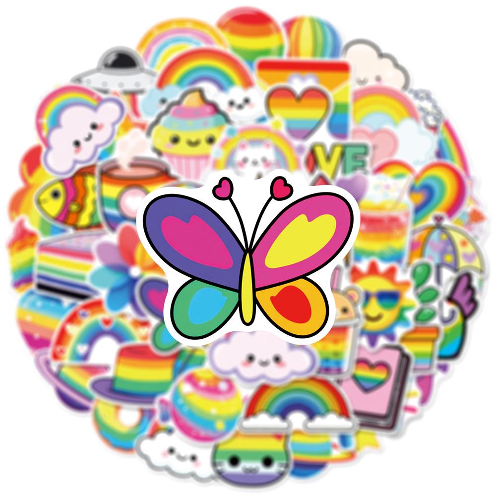 10/30/50psc Cute Cartoon Rainbow Graffiti Stickers Decals DIY Laptop Scrapbooking Phone Case Diary Stationery Decoration Sticker